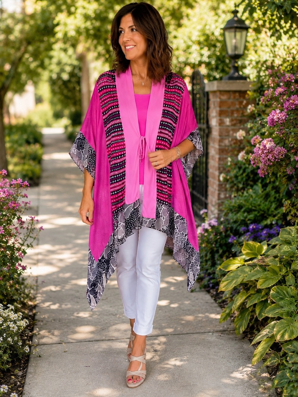 Diane von Furstenberg  Lipari Floral-Print Silk-Chiffon Vest / Swim Cover Up